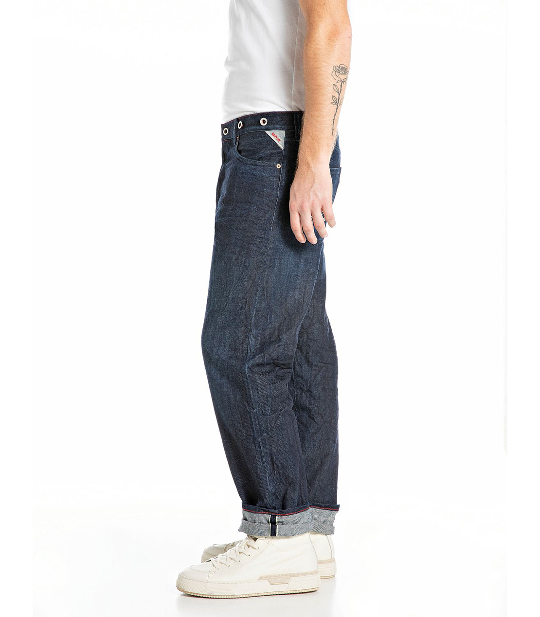 リラックステーパードLUIYS セルビッジインディゴデニム 詳細画像 ダークブルー 4